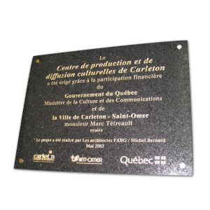 Plaque de granit gravé Carleton