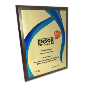 Plaque de reconnaissance Prix Essor BMO