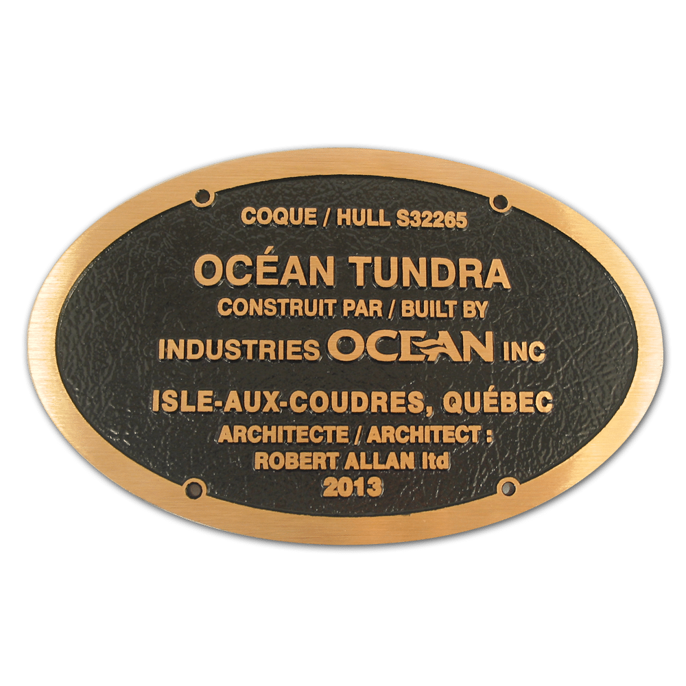 Plaque de bronze coulé Océan