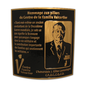 Plaque de bronze Centre de la famille Valcartier
