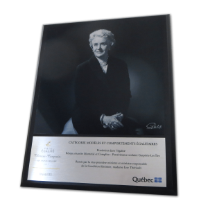Plaque d'honneur Prix Thérèse Casgrain
