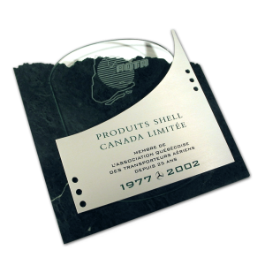 Trophée de verre et granit AQTA