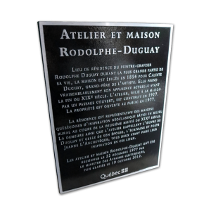 Plaque d'aluminium coulé Rodolphe-Duguay