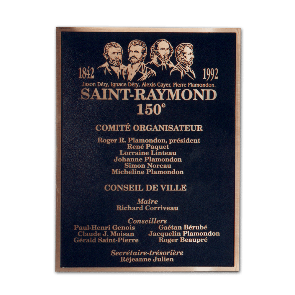 Plaque de bronze coulé Saint-Raymond