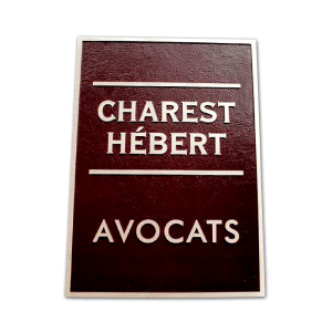 Plaque de bronze coulé Charest Hébert