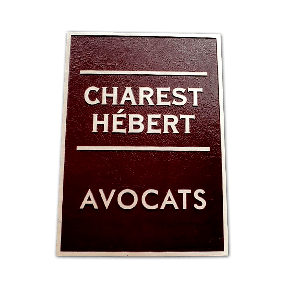 Plaque de bronze coulé Charest Hébert