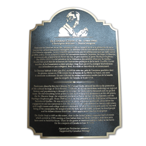 Plaque de bronze coulé Godin