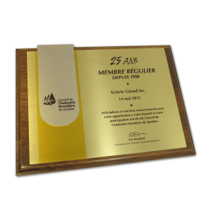 Plaque de reconnaissance CIFQ