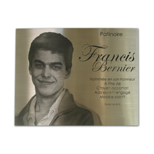 Plaque d'inox gravé Francis Bernier