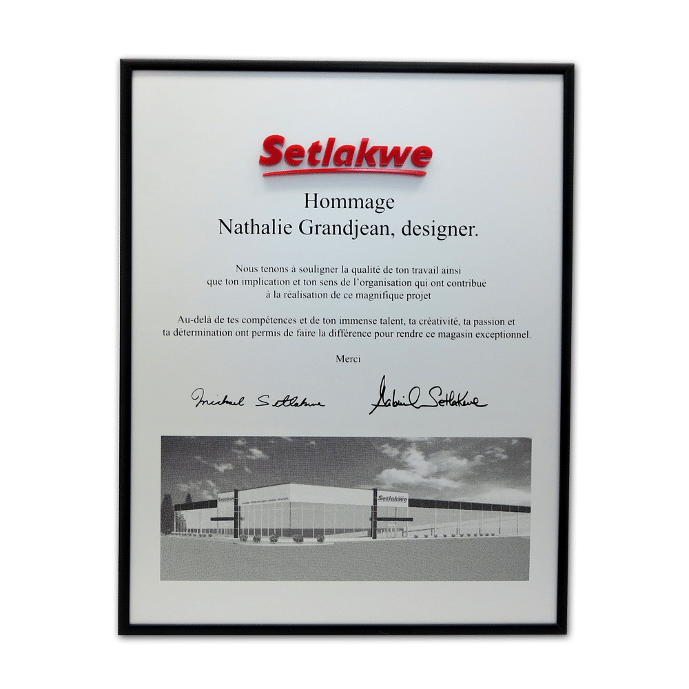 Plaque hommage Setlakwe