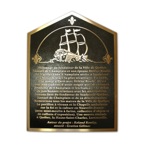 Plaque de bronze coulé Champlain
