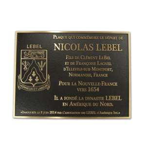 Plaque de bronze coulé Lebel