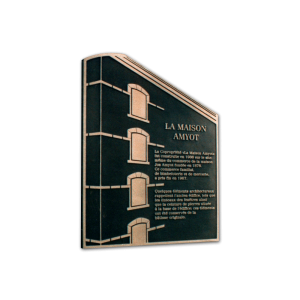 Plaque de bronze coulé Amyot