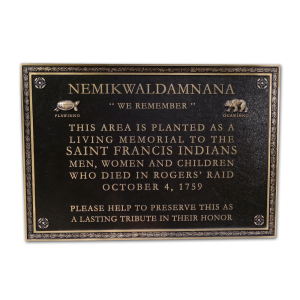 Plaque de bronze coulé Odanak