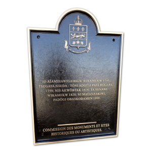 Plaque de bronze coulé Eglise Odanak