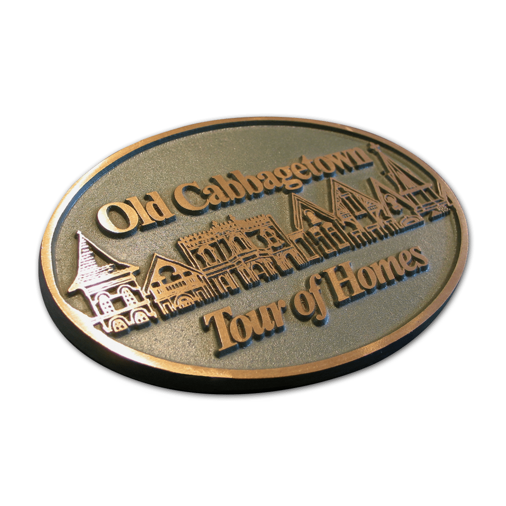 Plaque de bronze coulé Old Cabbagetown