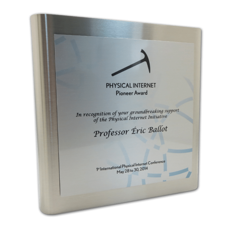 Plaque stainless Physical Internet - Pontbriand