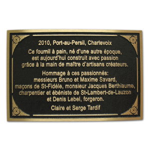 Plaque de bronze coulé Port-au-Persil