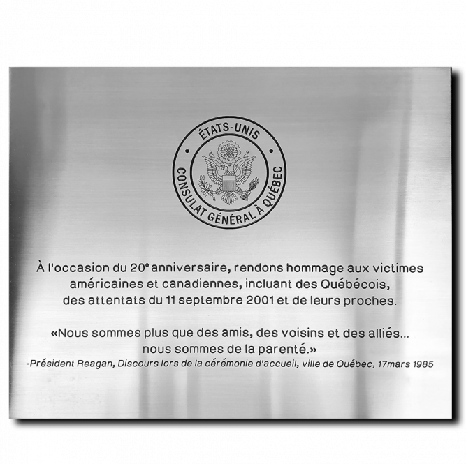 Plaque inox Consulat américain