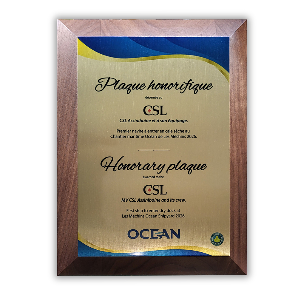 Plaque honorifique en bois de noyer | Océan