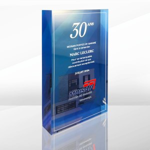 Trophée d'acrylique | Moisan Portes de garage